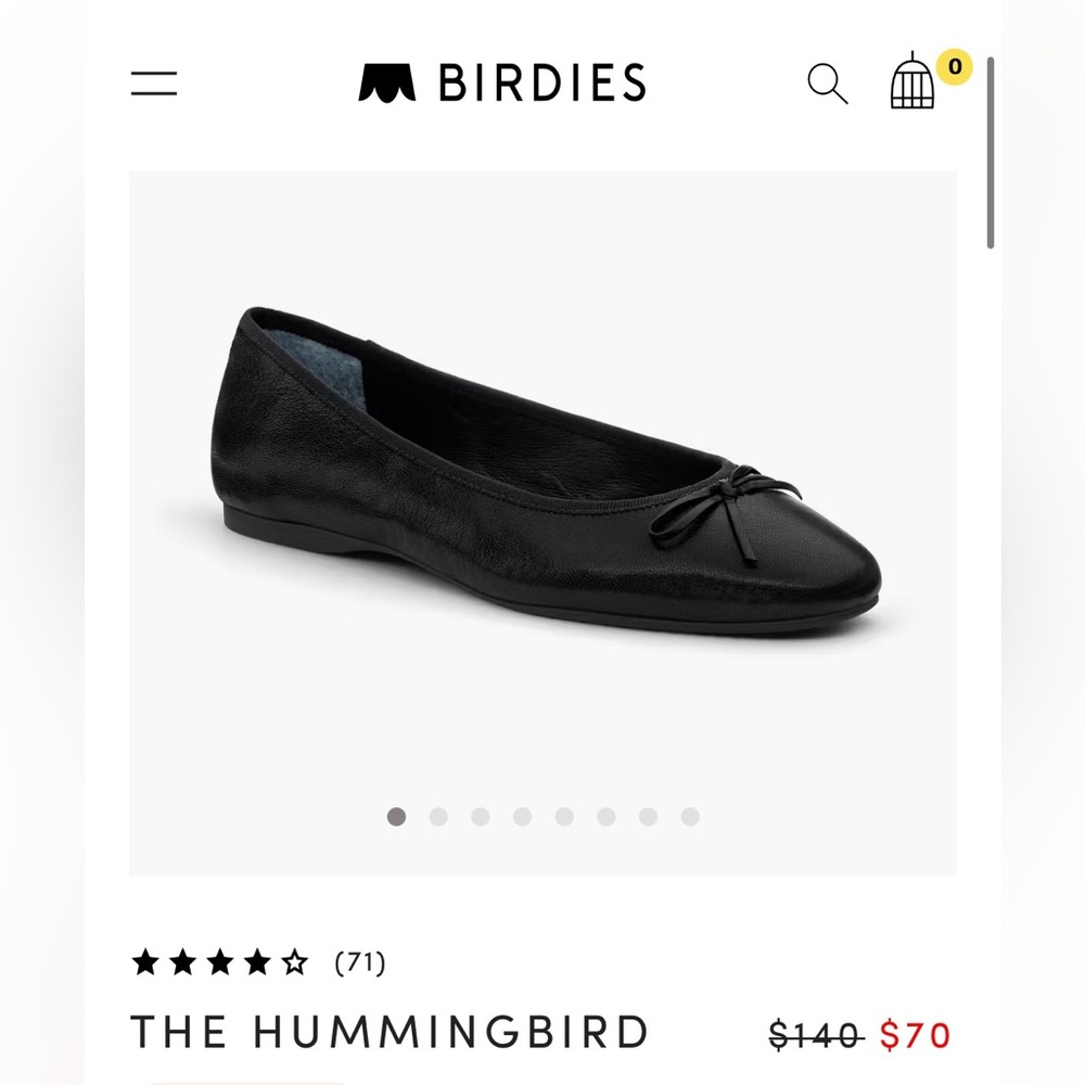 Birdies Black Ballet Flats with Bow Detail - brand new with box
